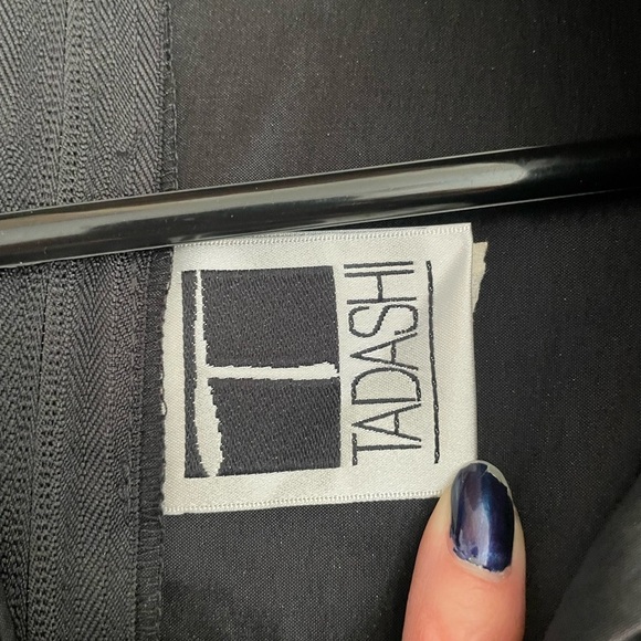 Tadashi Shoji Black Faux Wrap Blouse Corset Waist Size 12 - Picture 9 of 14